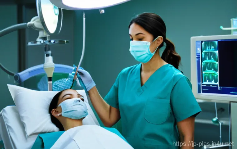 마취 방법 비교 - **Prompt 1: Reassuring Anesthesia Induction**
    "A serene and modern operating room with soft, dif...