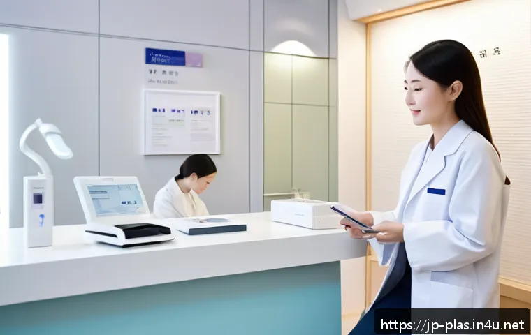 성형외과와 피부과 비교 - A modern dermatology clinic interior with bright, clean design and advanced laser and injection equi...